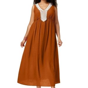 NY Collection plus size Maxi boho Crochet dress
